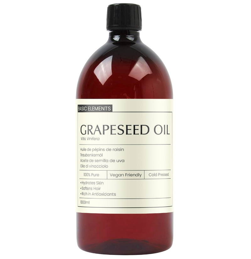 Basic Elements Grapeseed Oil – 100% Pure Cold Pressed Carrier Oil