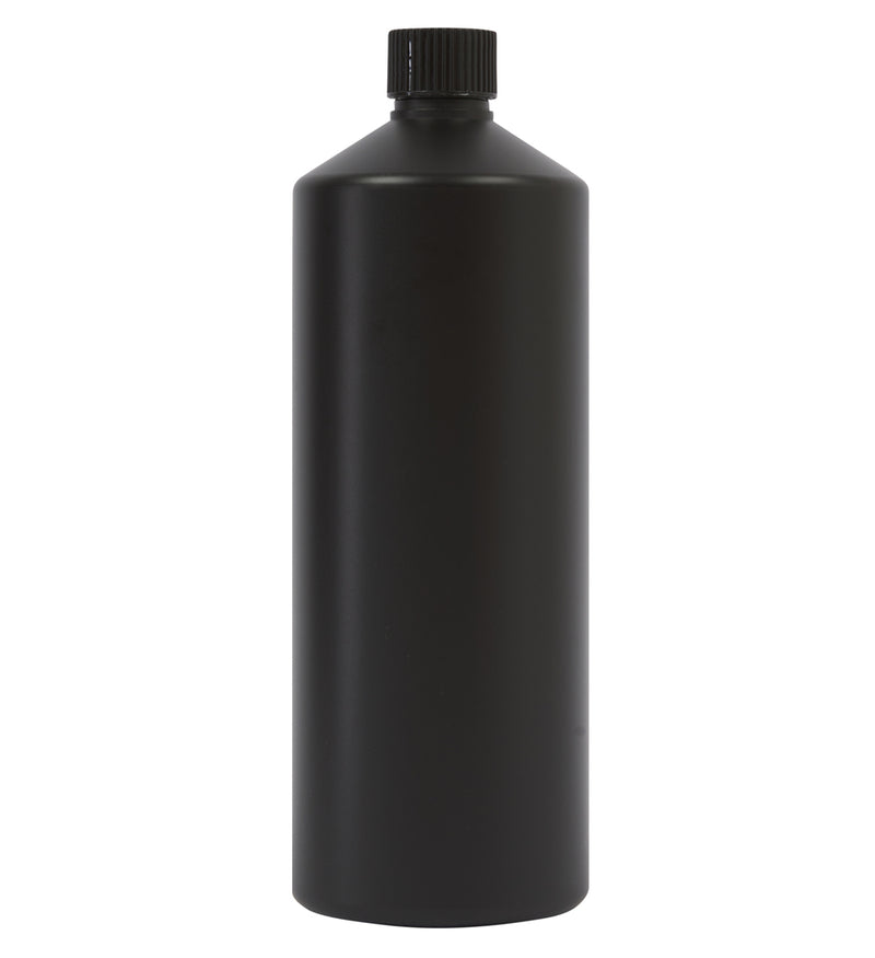 1 Litre Black Swipe HDPE Bottle 28/410