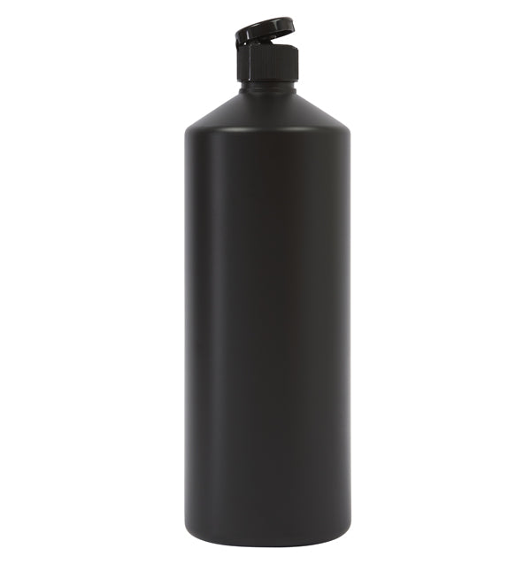 1 Litre Black Swipe HDPE Bottle 28/410